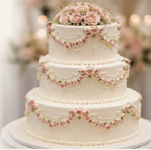 Barley Rose Wedding Cake
